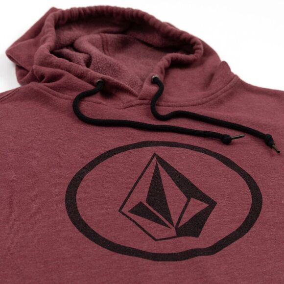 Volcom‎ Maroon Heather Blaqued Out Logo Hoodie Pullover Men's Size Medium - Picture 7 of 13
